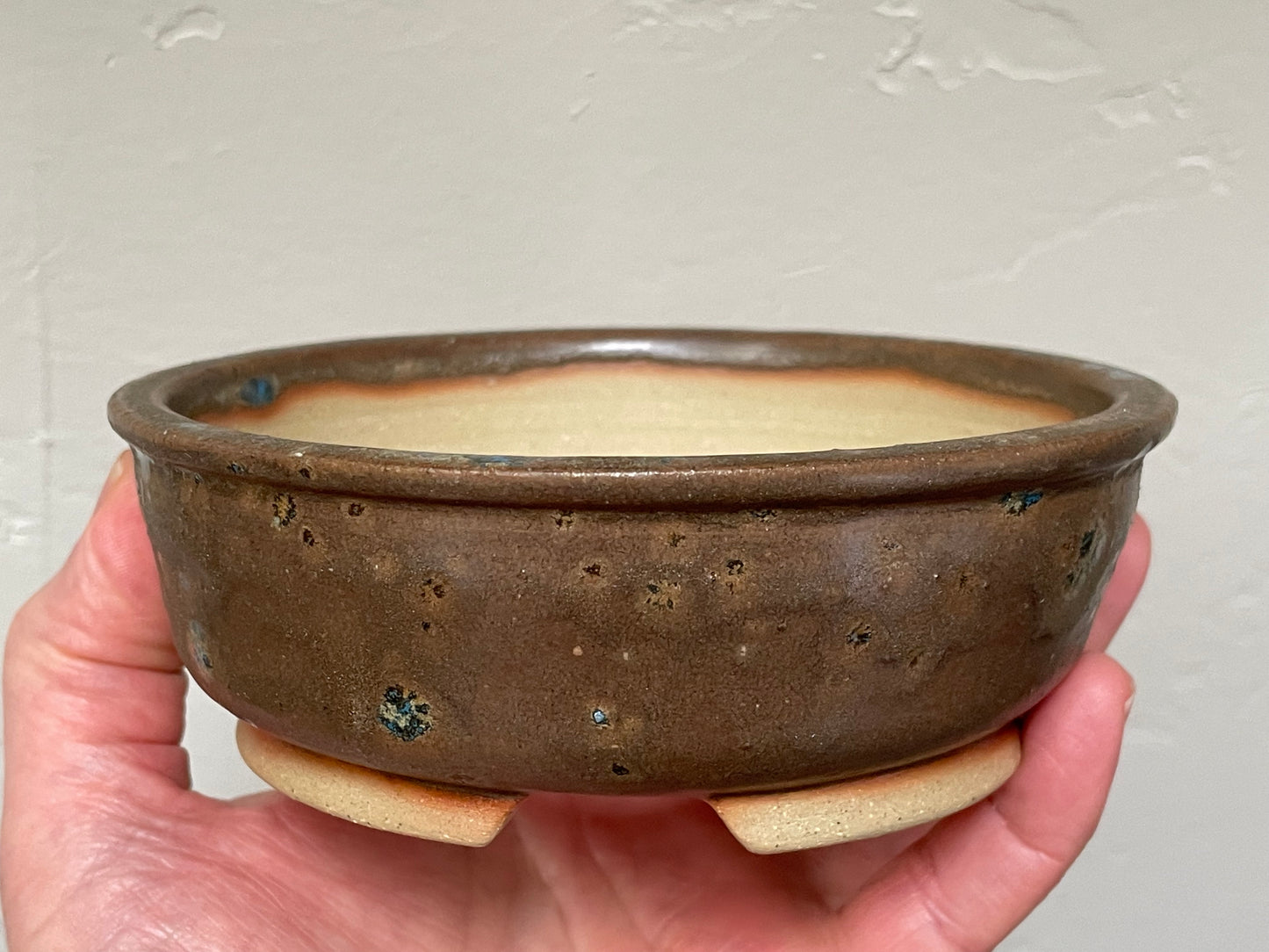 Brown Round Shohin Bonsai Pot 5 5/8"