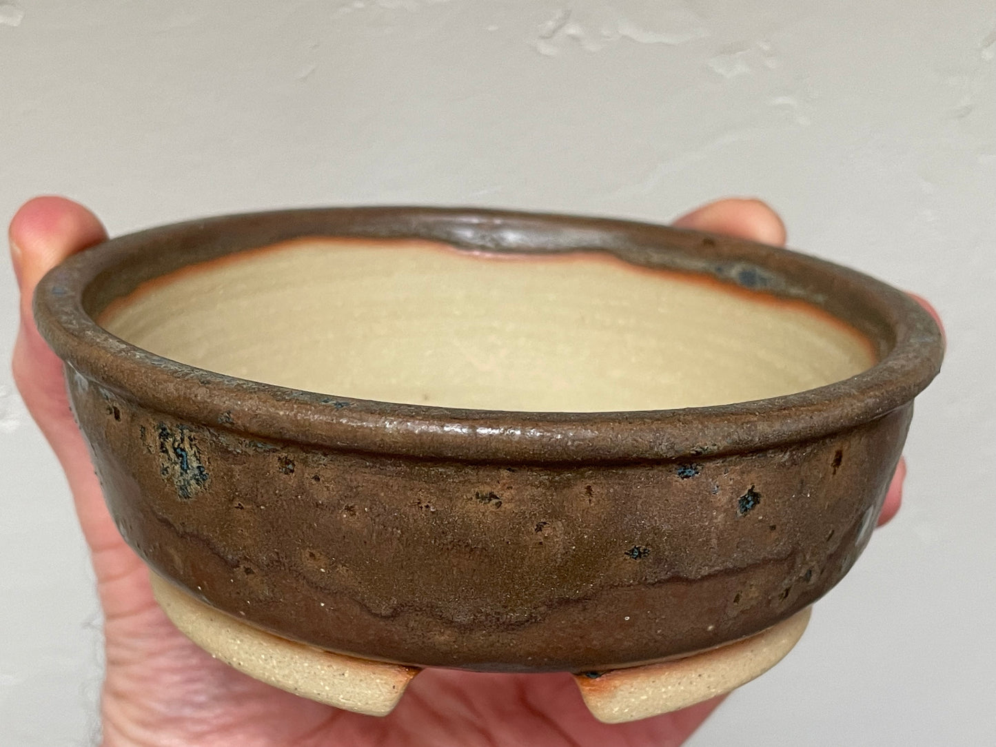 Brown Round Shohin Bonsai Pot 5 5/8"