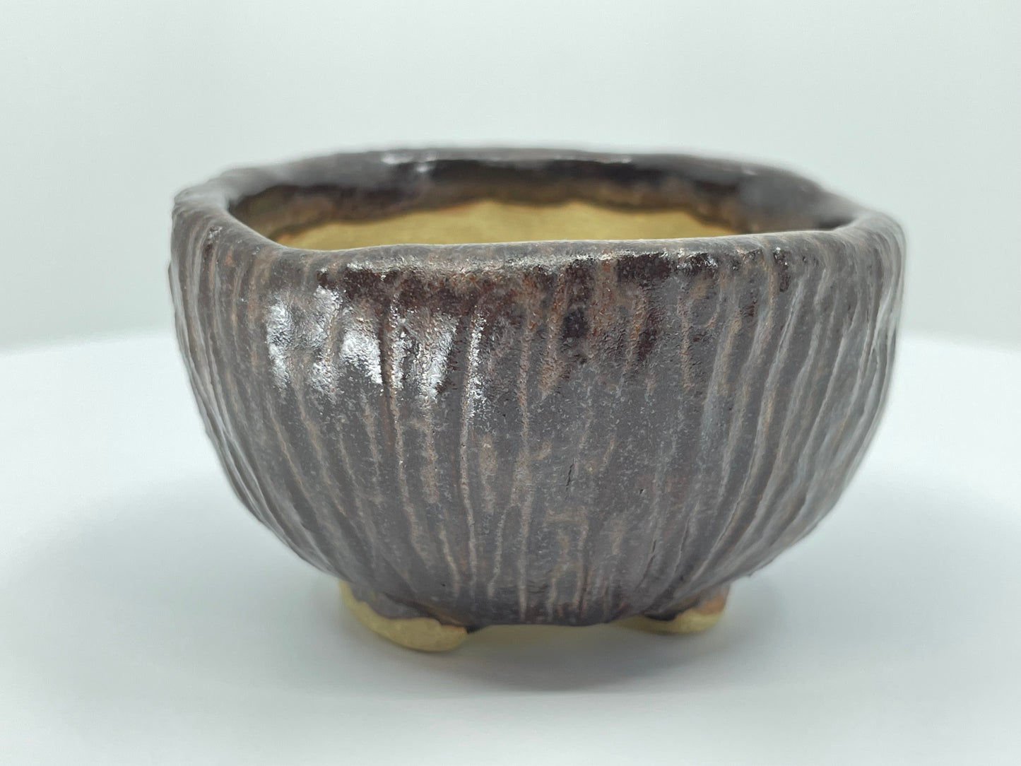 Brown Textured Pinch Accent Pot 2.5"