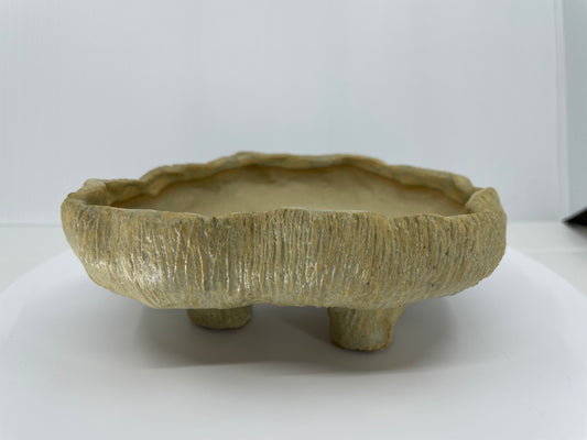 Beige Textured Accent Pinch Pot 6"