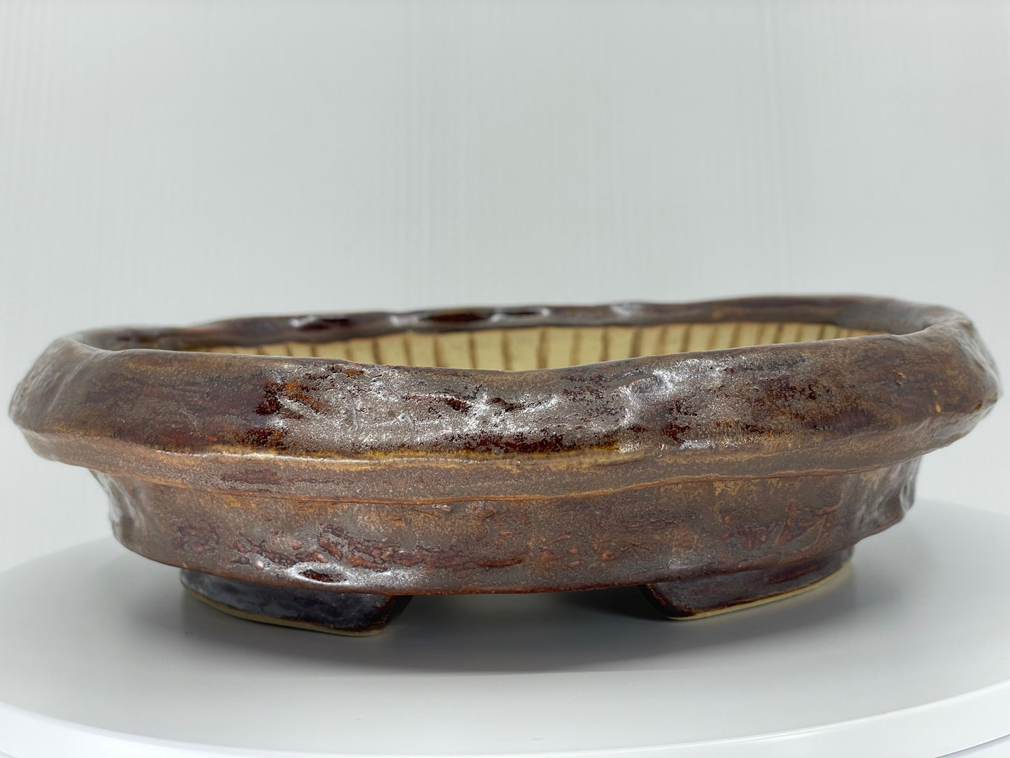 Brown Nanban Bonsai Pot 8.75"