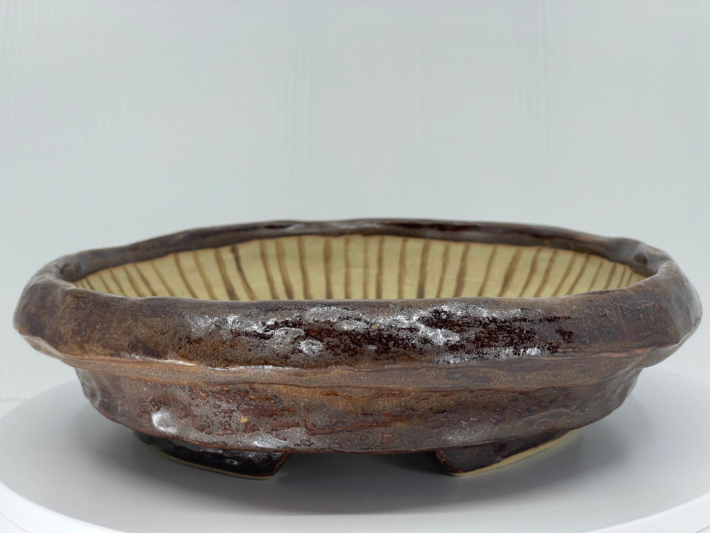 Brown Nanban Bonsai Pot 8.75"