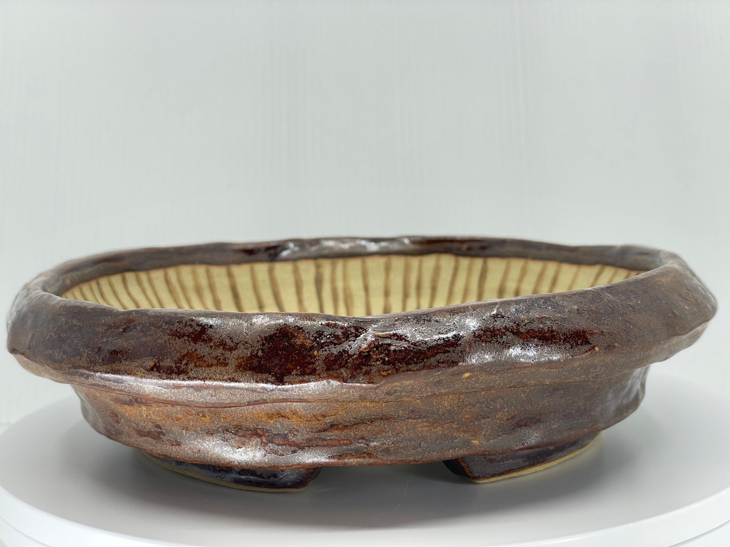 Brown Nanban Bonsai Pot 8.75"