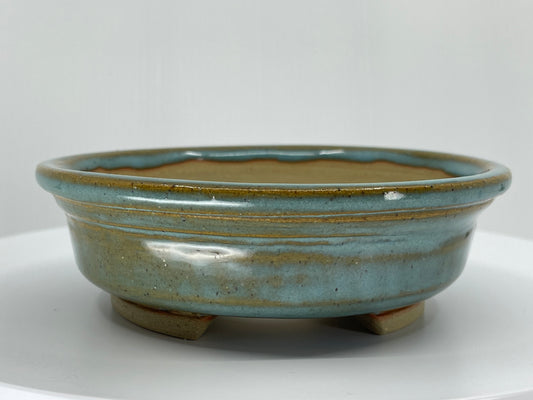 Blue Round Bonsai Pot 5.2"