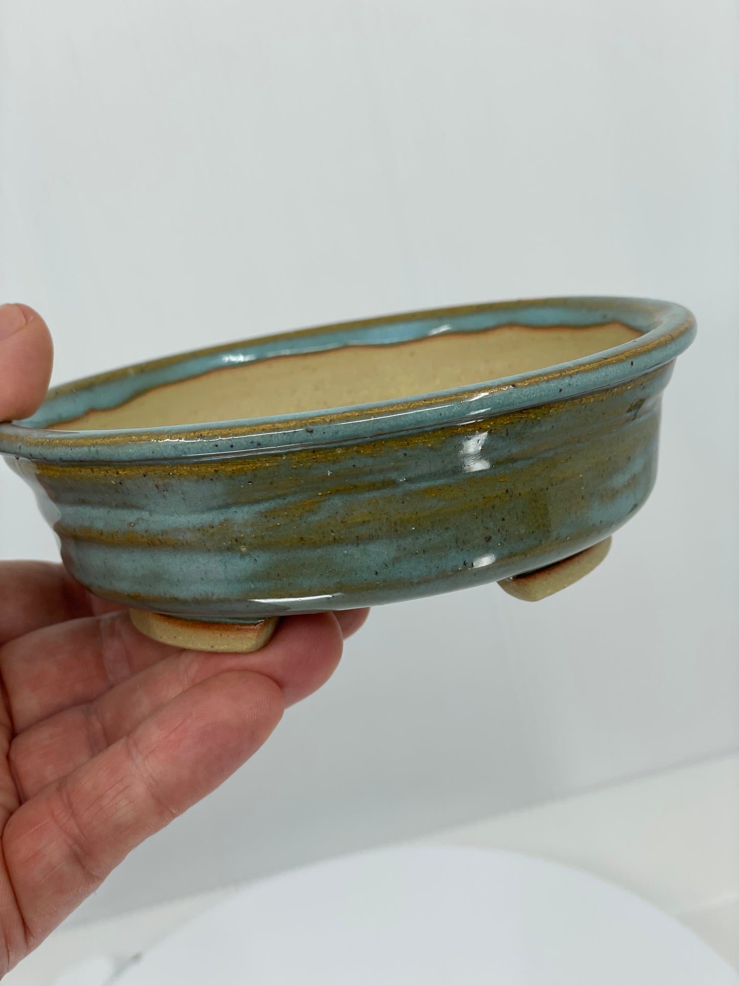 Blue Round Bonsai Pot 5.2"