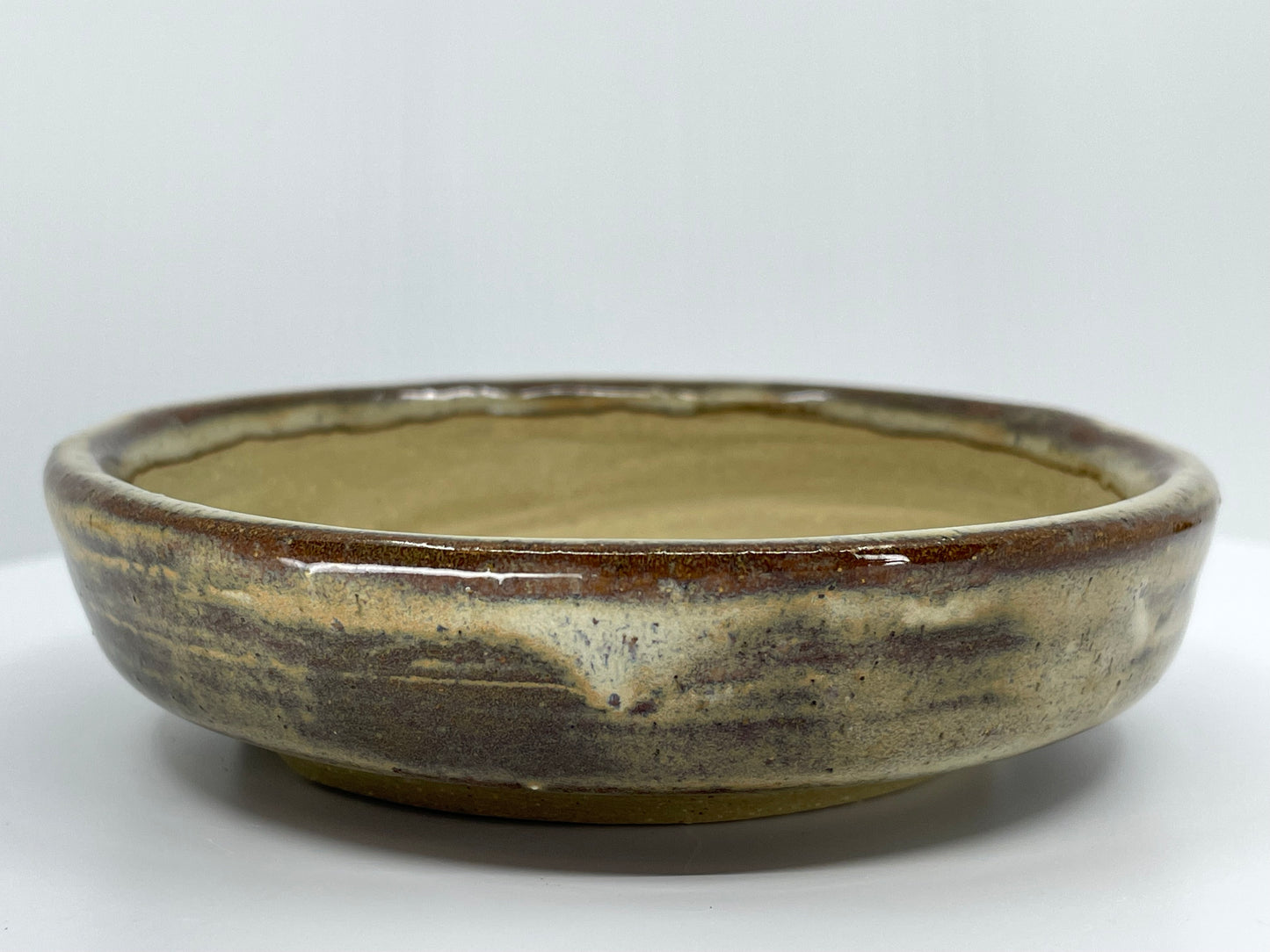 Brown Round Shohin Bonsai Pot 4.4"