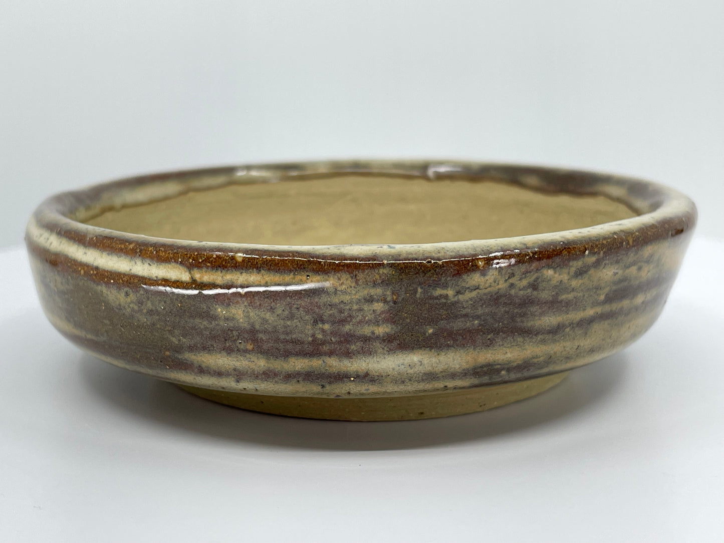 Brown Round Shohin Bonsai Pot 4.4"