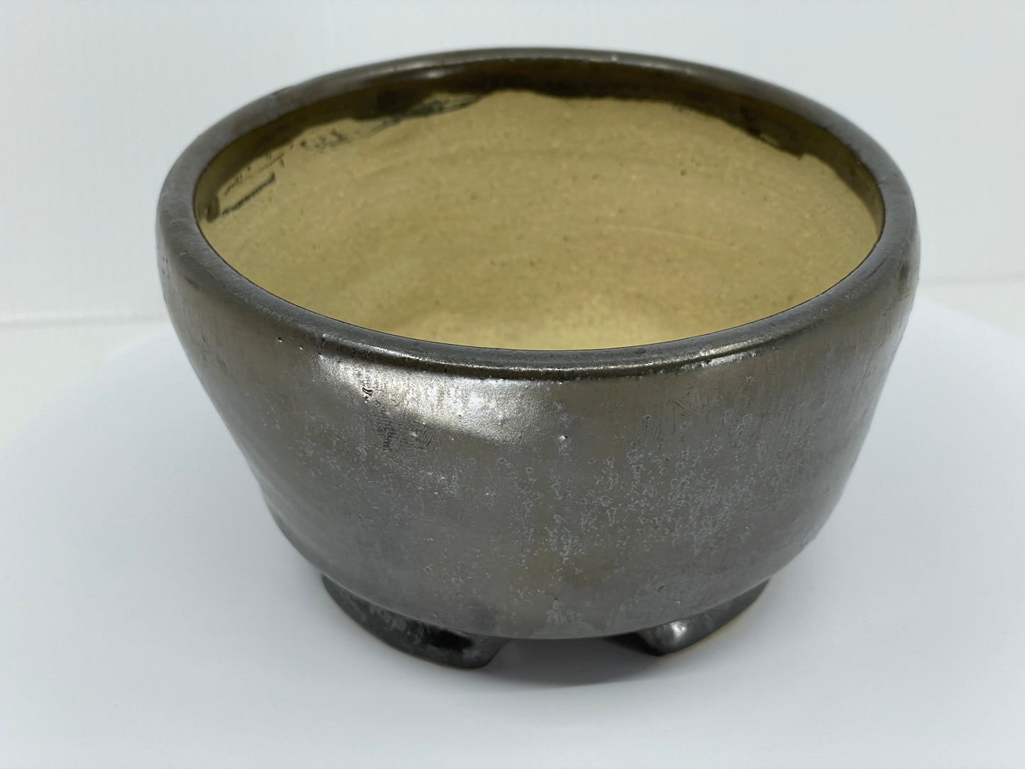 Dark Green Round Bonsai Pot 5"