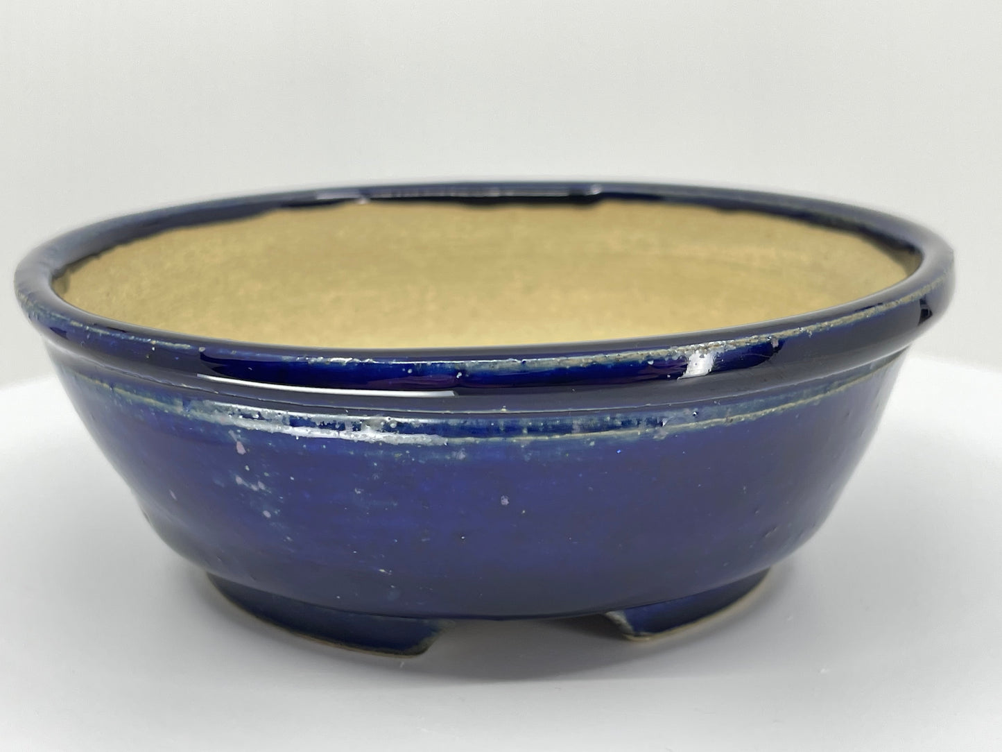 Sapphire Blue Round Shohin Bonsai Pot 4.75"