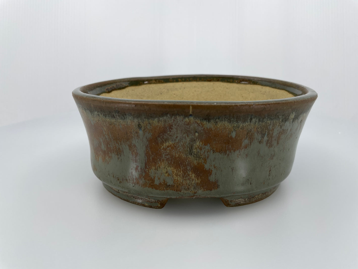 6.4" Wide Smoke Oval Shohin Bonsai Pot