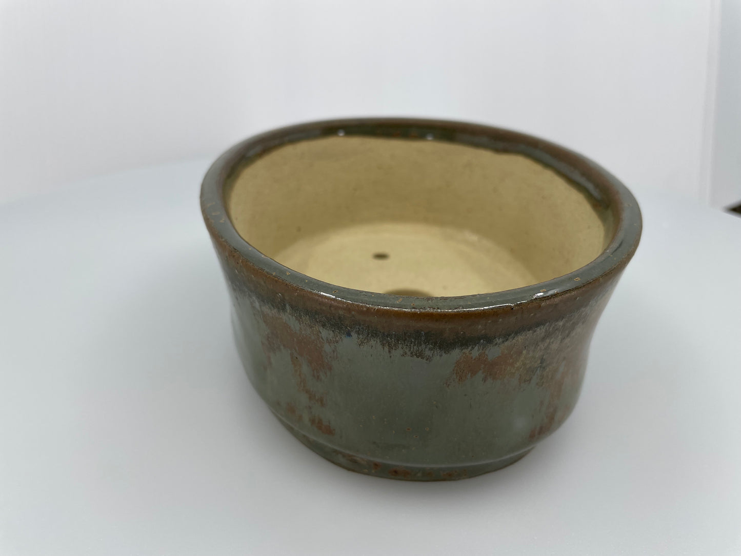 6.4" Wide Smoke Oval Shohin Bonsai Pot