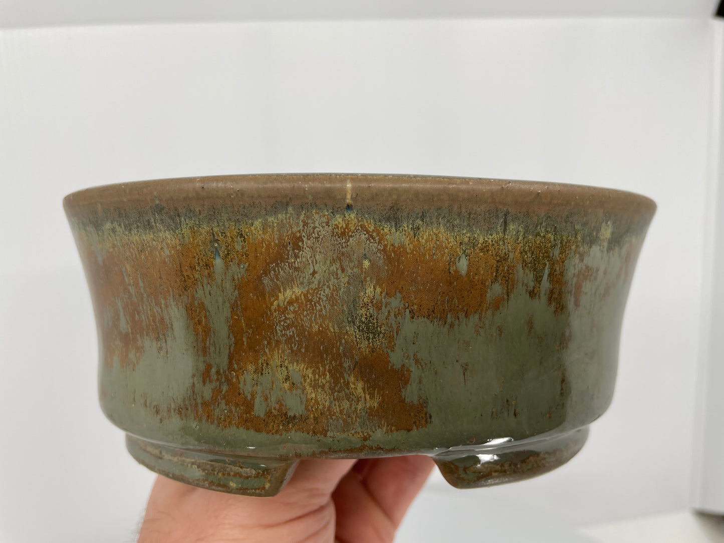 6.4" Wide Smoke Oval Shohin Bonsai Pot