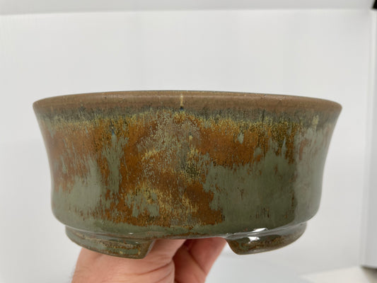 6.4" Wide Smoke Oval Shohin Bonsai Pot