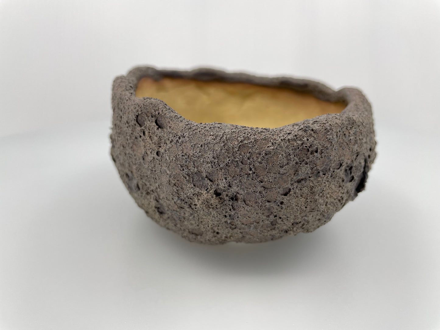 Black "Magma" Bonsai Pinch Pot 5.5"