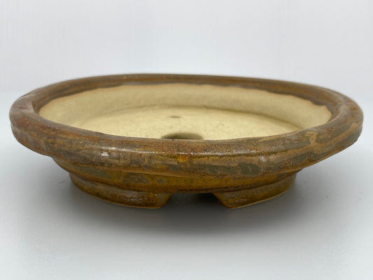 6" Wide Landslide Round Shohin Nanban Bonsai Pot