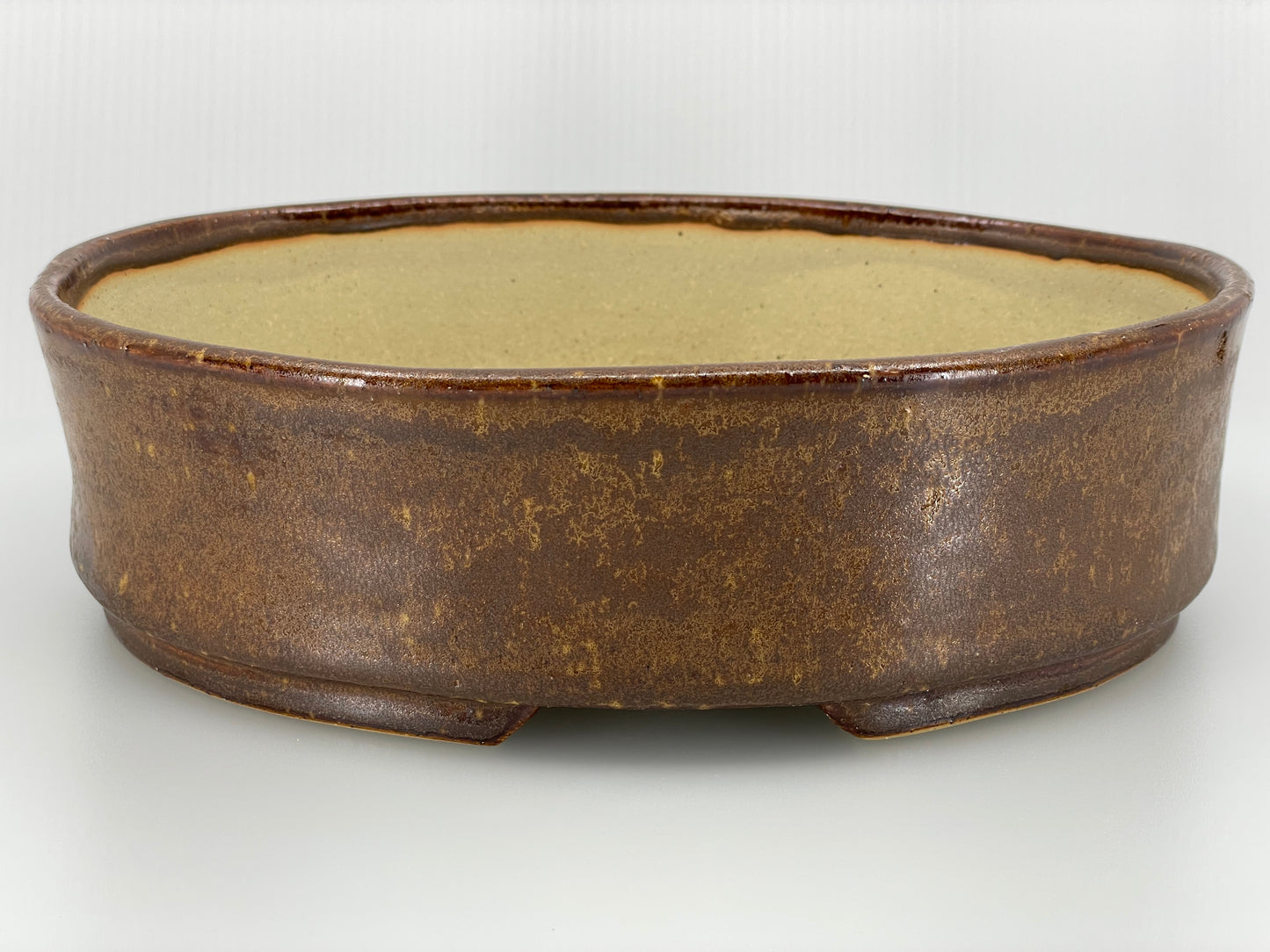 9.5" Wide Tea Dust Oval Bonsai Pot